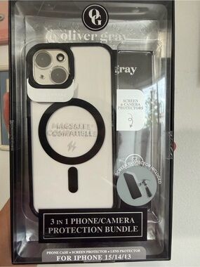 Oliver Gray White & Black MagSafe-Compatible Phone Case Bundle for iPhone